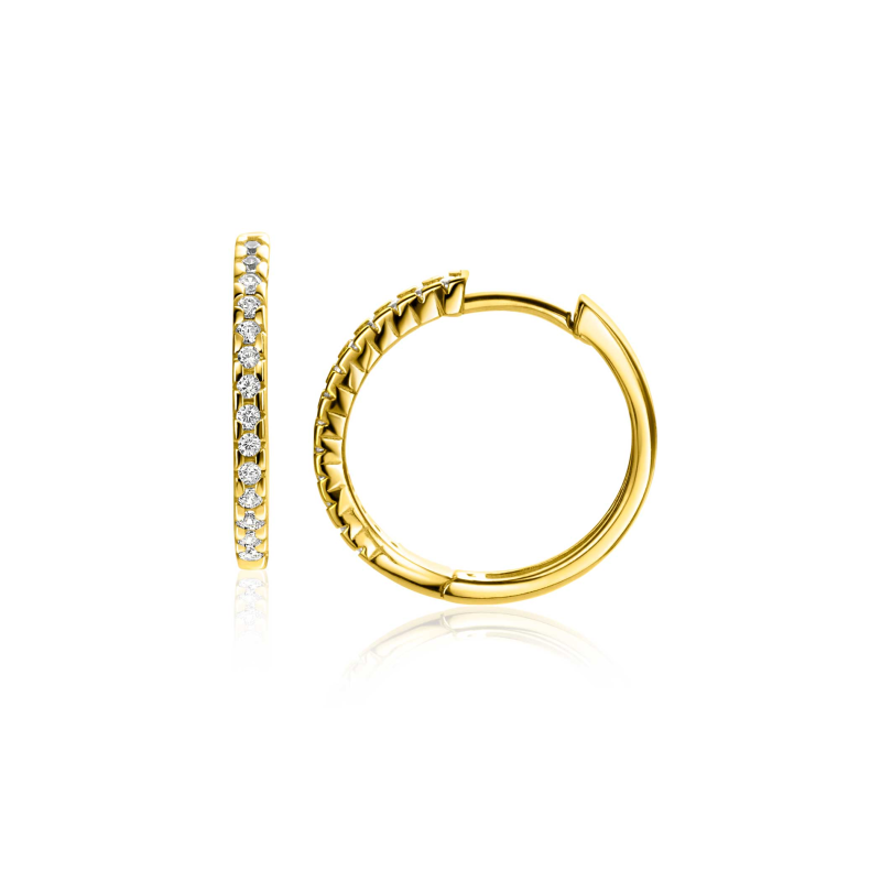 Zinzi Oorringen, model ZGO506 14krt.goud (12,5x1,8mm.) - 24014 Zinzi Oorringen, model ZGO506 14krt.goud (12,5x1,8mm.) - 24014