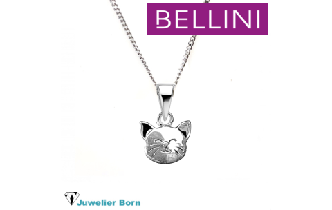 Bellini Collier, model 574.070 poes met zwart emaille (lengte: 34-38cm.) - 24039