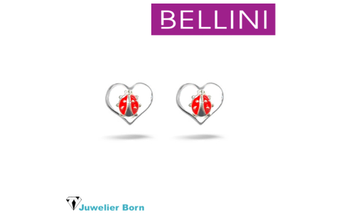 Bellini Oorknoppen, model 575.069 Lieveheersbeestje in hart - 24042