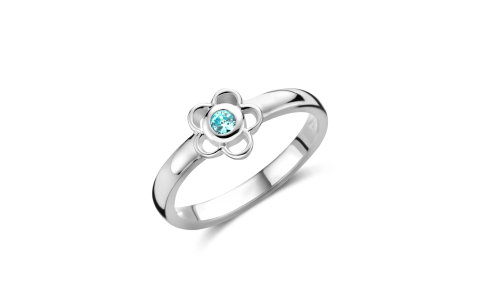 Bellini Ring, model 579.068 bloem blauw zirkonia - 24045