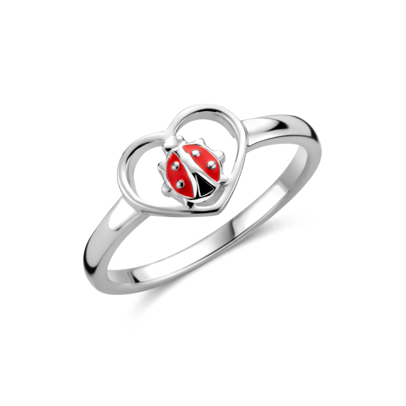 Bellini Ring, model 579.069 Lieveheersbeestje in hart - 24046