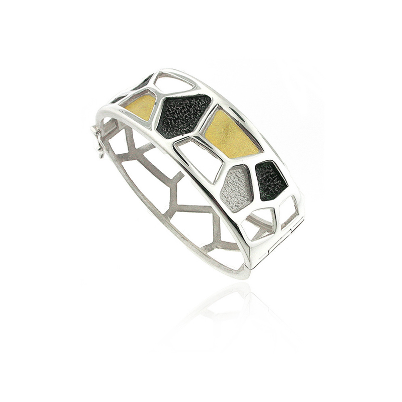 AUDAR Armband, model BA1593 zilver met 18krt.goud (lengte 19,5cm) - 24074