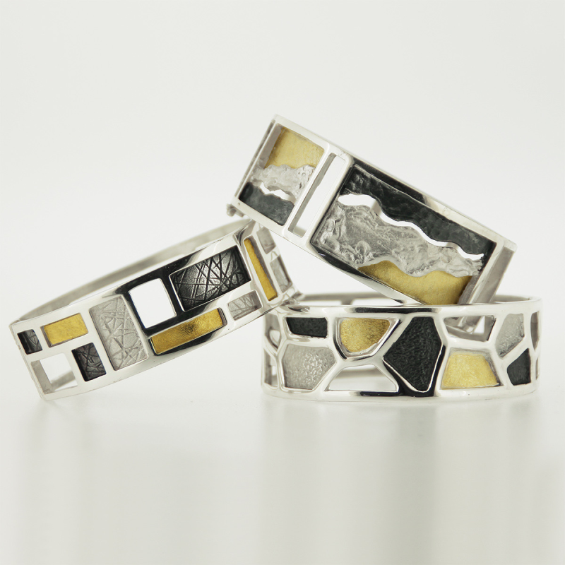 AUDAR Armband, model BA1593 zilver met 18krt.goud (lengte 19,5cm) - 24074