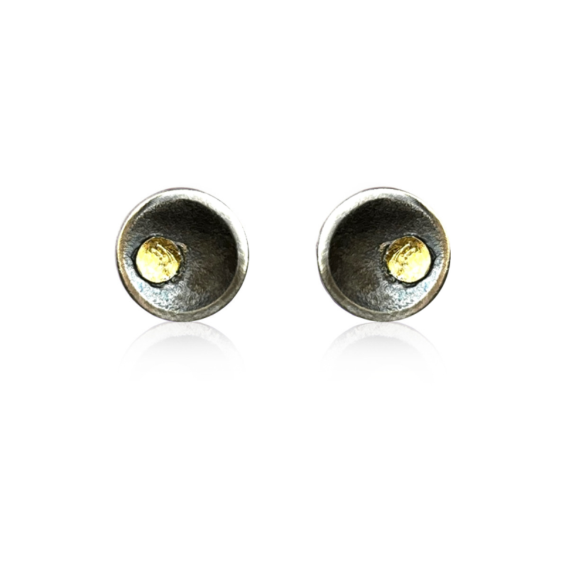 AUDAR Oorknoppen, model E1956S zilver met 18krt.goud (lengte 19,5cm) - 24075 AUDAR Oorknoppen, model E1956S zilver met 18krt.goud (lengte 19,5cm) - 24075
