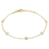 Armband, zilver verguld met  zirkonia (lengte: 17-19cm.) - 24085