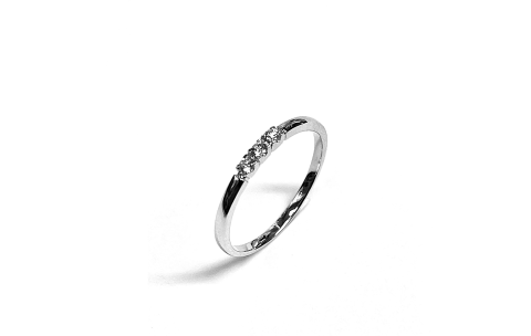 Eclat Alliance Ring, 9krt.witgoud met 3 diamanten totaal 0,09ct. - 24118