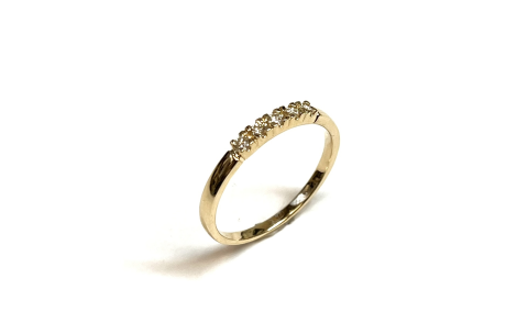 Eclat Alliance Ring, 9krt.witgoud met 5 diamanten totaal 0,15ct. - 24119