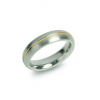 Boccia Ring, titanium model 0130-02 breedte: 5mm. deels verguld (maat 64) - 24140
