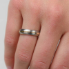 Boccia Ring, titanium model 0130-02 breedte: 5mm. deels verguld (maat 64) - 24140
