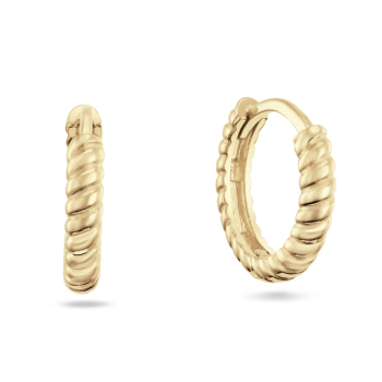 Jackie Oorhangers, 14krt.goud "Cap Ferrat Hoops" (10x2,3mm.) - 24151