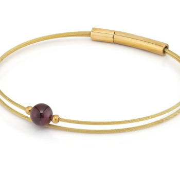CLIC, Thinking of You armband met Granaat Edelstaal Verguld (18cm.) - 24167
