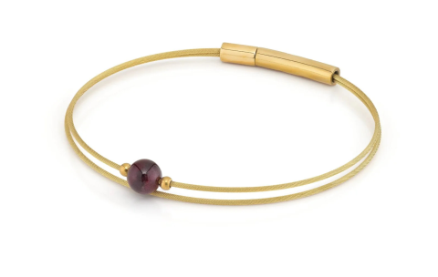 CLIC, Thinking of You armband met Granaat Edelstaal Verguld (18cm.) - 24167