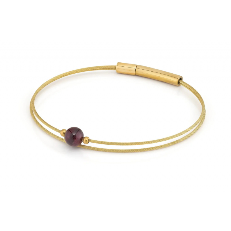 CLIC, Thinking of You armband met Granaat Edelstaal Verguld (18cm.) - 24167