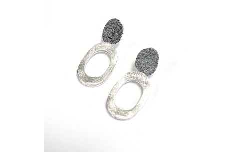 AUDAR Oorhangers, model E2143L zilver (lengte 3,7cm) - 24169
