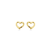 Oorknoppen, zilver verguld hart (8mm.) - 24181