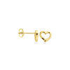 Oorknoppen, zilver verguld hart (8mm.) - 24181