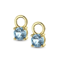 Oorbedels, 14krt.goud met blauw topaas (4mm.) - 24194