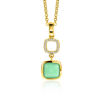 Zinzi Hanger, model-ZIH2308 draaibaar mintgroen en wit onyx (excl.collier) - 24200