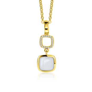 Zinzi Hanger, model-ZIH2308 draaibaar mintgroen en wit onyx (excl.collier) - 24200
