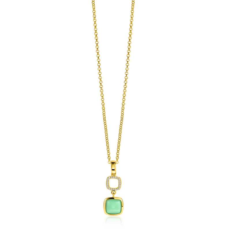 Zinzi Hanger, model-ZIH2308 draaibaar mintgroen en wit onyx (excl.collier) - 24200 Zinzi Hanger, model-ZIH2308 draaibaar mintgroen en wit onyx (excl.collier) - 24200
