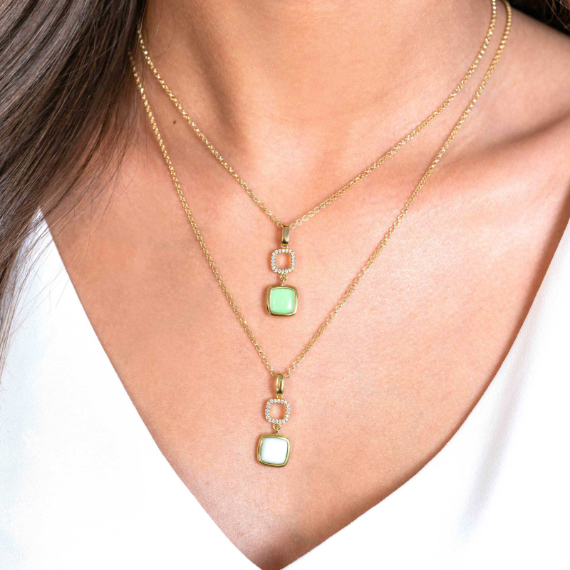 Zinzi Hanger, model-ZIH2308 draaibaar mintgroen en wit onyx (excl.collier) - 24200 Zinzi Hanger, model-ZIH2308 draaibaar mintgroen en wit onyx (excl.collier) - 24200