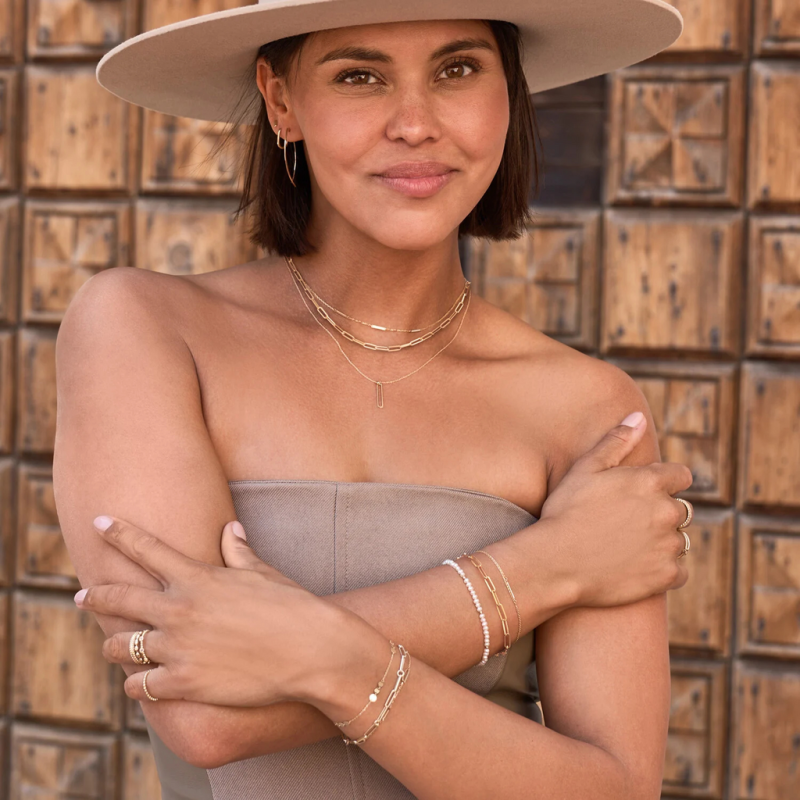 Jackie Armband, 14krt.goud Boxlink (lengte: 18,5cm.) - 24234
