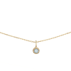 Jackie Collier, 14krt.goud met hanger Grimaldi BlueTopaz (lengte 38-40-42cm.) - 24236