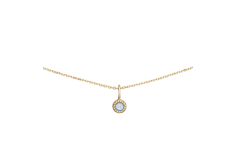 Jackie Collier, 14krt.goud met hanger Grimaldi BlueTopaz (lengte 38-40-42cm.) - 24236