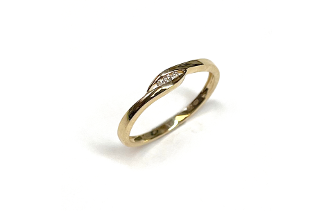 Pas Diamonds Ring, 14krt.goud met diamant totaal 0,03ct. (maat 58) - 24260