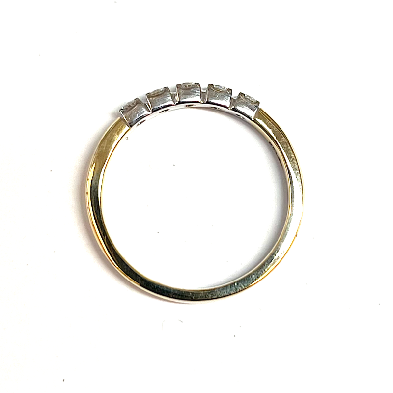 Memoire Ring, 14krt.bicolour goud met 5 diamanten totaal 0,25ct. (maat 56) - 24261 Memoire Ring, 14krt.bicolour goud met 5 diamanten totaal 0,25ct. (maat 56) - 24261
