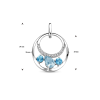 Hanger, zilver gerhodineerd met topaas - 24271