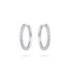 Oorringen, zilver met zirconia (2x20mm.) - 24287