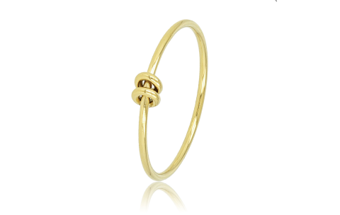 My Bendel Ring, staal verguld met twee ringetjes - 24290