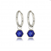 My Bendel Oorringen, edelstaal met Lapis Lazuli model Zeshoek (12x2mm.) - 24291