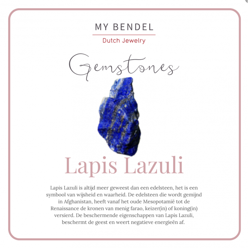 My Bendel Oorringen, edelstaal met Lapis Lazuli model Zeshoek (12x2mm.) - 24291