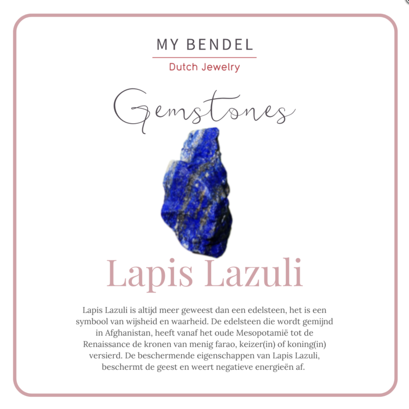 My Bendel Oorringen, edelstaal met Lapis Lazuli model Zeshoek (12x2mm.) - 24291