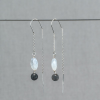Jeh Jewels Oorhangers, model 21340 zilver verguld met regenboog maansteen (lengte 5cm.) - 24295