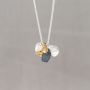 Jeh Jewels Collier, model 21519 met hanger zilver/oxie/verguld (lengte: 42cm.) - 24296