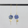 Jeh Jewels Oorhangers, model 21340 zilver verguld met kyaniet (lengte 5cm.) - 24297