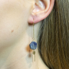 Jeh Jewels Oorhangers, model 21340 zilver verguld met kyaniet (lengte 5cm.) - 24297