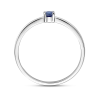 Ring, zilver gerhodineerd met saffier (maat 17,5) - 24299
