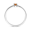 Ring, zilver gerhodineerd met citrien (maat 17) - 24300