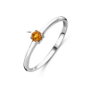 Ring, zilver gerhodineerd met citrien (maat 17) - 24300