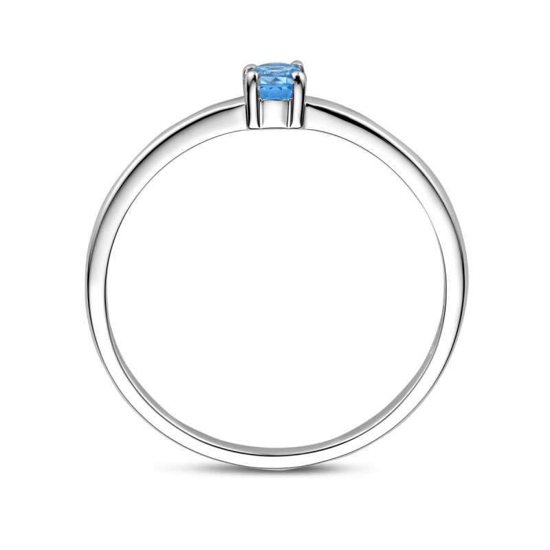 Ring, zilver gerhodineerd met topaas (maat 16,5) - 24301