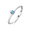 Ring, zilver gerhodineerd met topaas (maat 16,5) - 24301