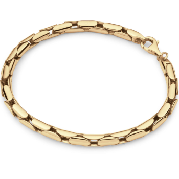 Armband, zilver geel verguld cardanoschakel (lengte 19cm.) - 24309