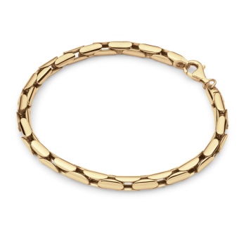 Armband, zilver geel verguld cardanoschakel (lengte 19cm.) - 24309