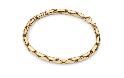 Armband, zilver geel verguld cardanoschakel (lengte 19cm.) - 24309