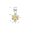 Hanger, zilver gerhodineerd met citrien (4mm.) - 24313