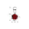 Hanger, zilver gerhodineerd met granaat (4mm.) - 24314